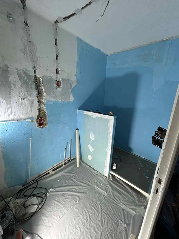 photo chantier salle de bain travaux encours